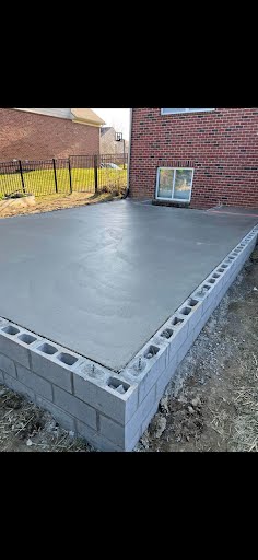 Concrete block foundation and poured slab for a home addition by Marcucci Concrete Construction in Oakland County, Michigan