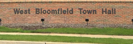 West Bloomfield Town Hall brick sign in West Bloomfield, Michigan
