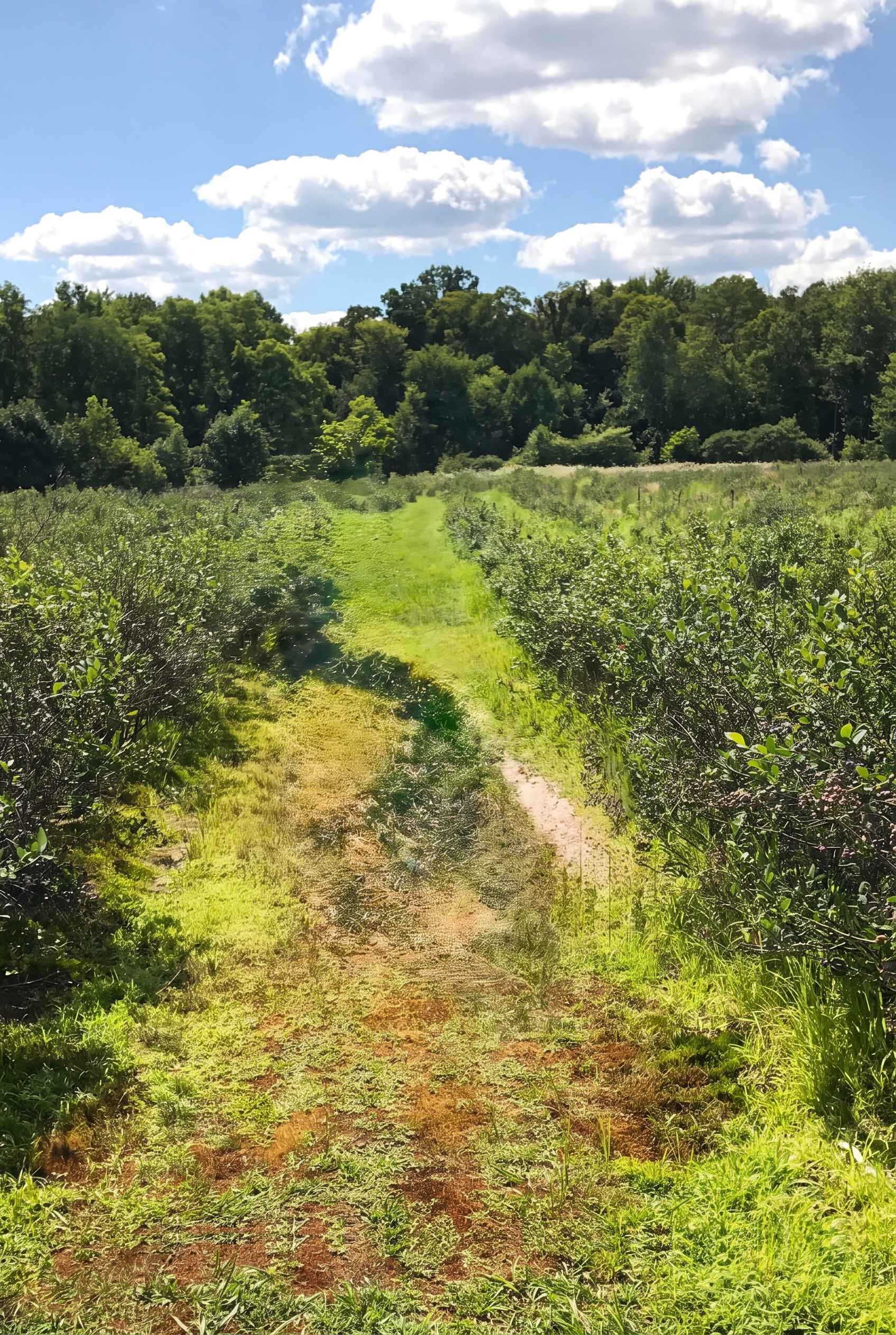 Blueberry farm path in Howell, Michigan, Livingston County