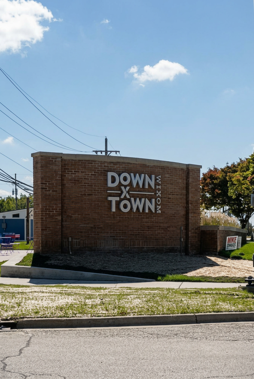 Downtown Wixom community sign in Wixom, Michigan